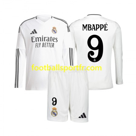 Tenue Real Madrid Kylian Mbappé 9 Enfant Domicile 2024-2025 Maillot de Foot ML